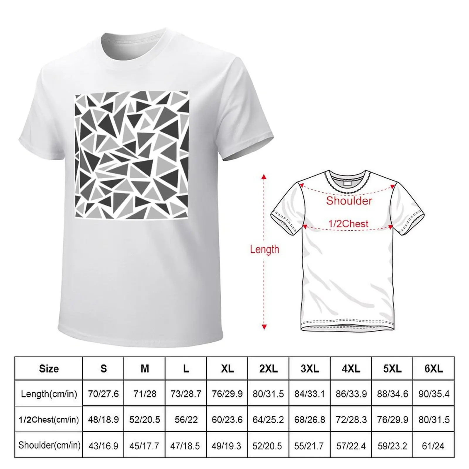 triangle patterns T-Shirt customs design your own plain heavyweights t shirt for men