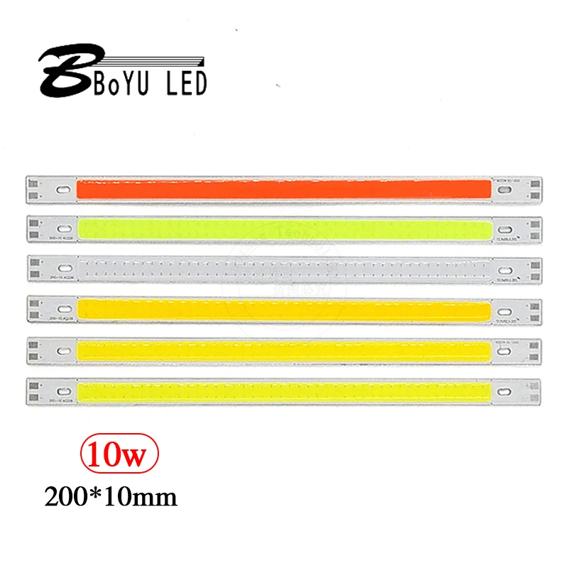 2pcs led COB integrated light source LED long light bar cob light source led light bar 10W highlight 12v red green blue white