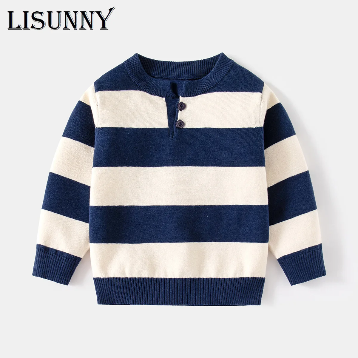 

2024 Spring Autumn Children Kids Sweater Boys Sweaters O-Neck Jumper Baby Boy Pullover Fashion Striped Toddler Clothes 1T-6T