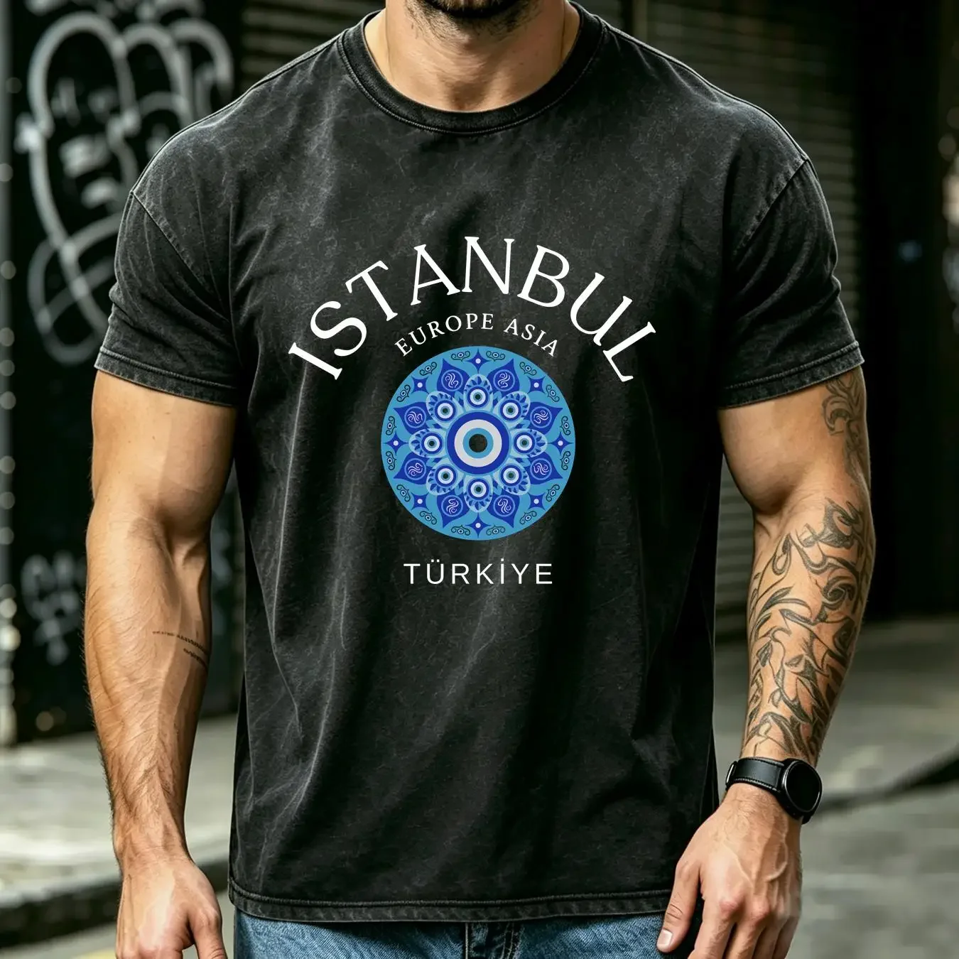 washed T Shirt Istanbul Turkish City Turkiye Clothes Turkey Soft and Comfortable long or short sleeves vintage Washed Versatile