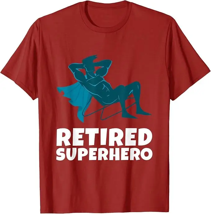 Lustiges T-Shirt für pensionierte Superhelden mit Legenden-Inschrift, Y2K-Stil, Persönliches Ruhestandsgeschenk für Opa, Modisches Herren-Oberteil – Detail 8