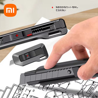 Xiaomi Multi Utility Knife 9/18mm Retractable Snap-Off Pocket Knives, Black Carbon Steel Blades AutoLock Mini Box Cutter Package