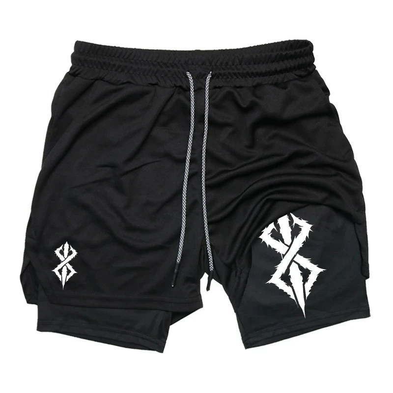 

2024 Fashionable 2-in-1 Jogging Compression Shorts Men's Casual Double Layer Shorts Gym Fitness Training Sports Shorts M-3XL
