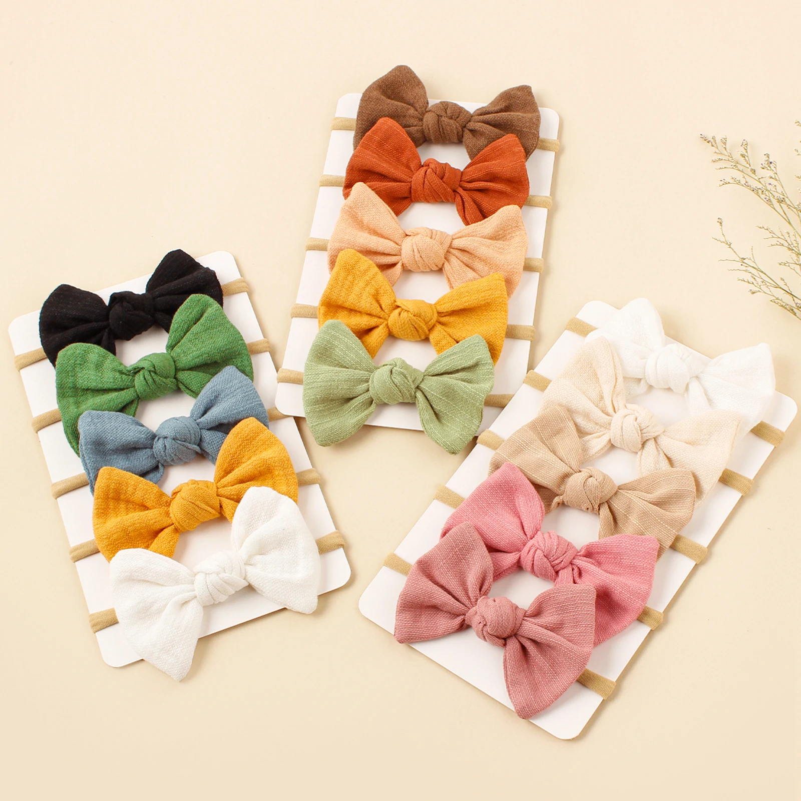 5pcs New Candy Shape Bow Headband Infant Baby Soft Elastic Nylon Hairband Girls Adorable Hair Accessories For Party