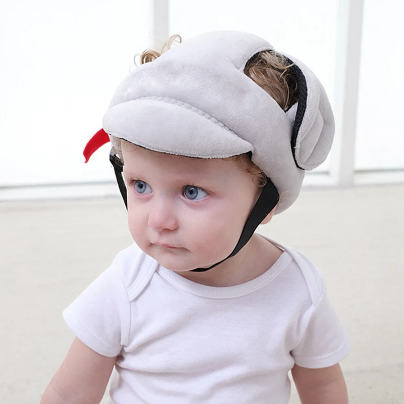 Baby Safety Helmet Newborn Soft Cotton Head Protection Hat Toddler Walk Crash Cap Infant Adjustable Protective Headgear