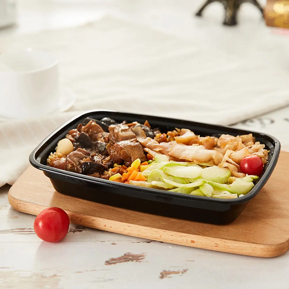 

30 Pcs High Temperature Resistant Containers Take Out Food Lunch Boxes with Lids Plastic Packing Case Pp for Work