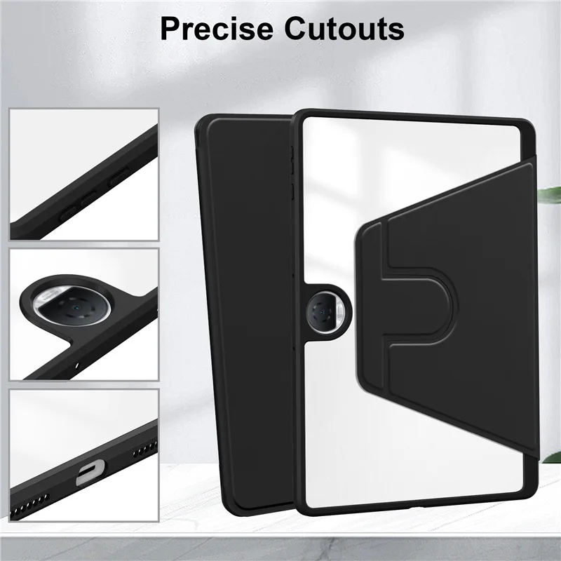 360 Rotation Case For Honor Pad 9 HEY2-W09 HEY2-W19 12.1 Case Honor Pad 9 2024 Clear Acrylic Smart Stand Cover