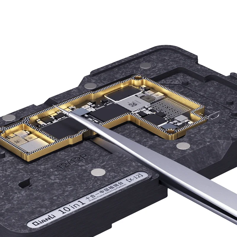 Imagem -02 - Qianli-magnético Bga Tin Planting Platform para Iphone X12 Pro Max Motherboard Quadro Médio Reballing Stencil Template 3d 10 em 1