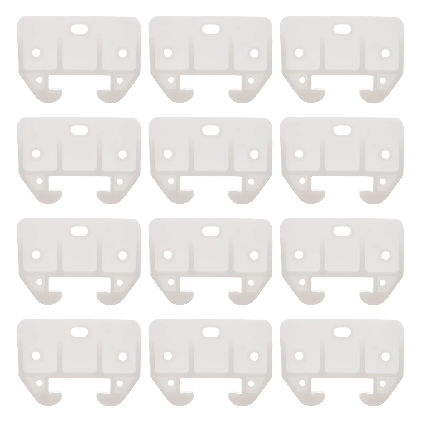 

12 Pcs Hinge Repair Plate Drawer Rail Parts Track Guide Brackets Guides White Plastic