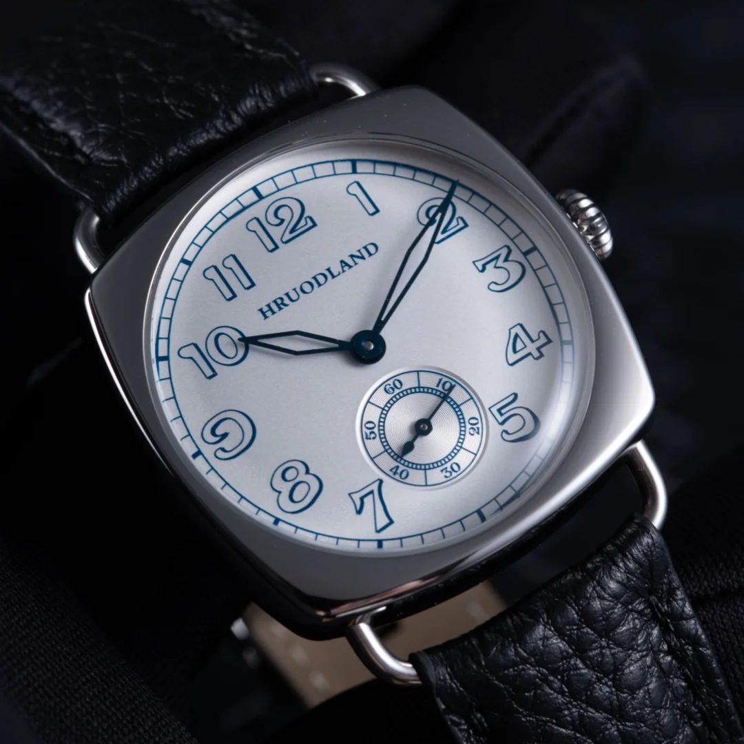 Hruodland 2025 New Men Mechanical Watch Seagull St1701 36mm Stainless Steel Waterproof 100m Square Leather Reloj Hombre