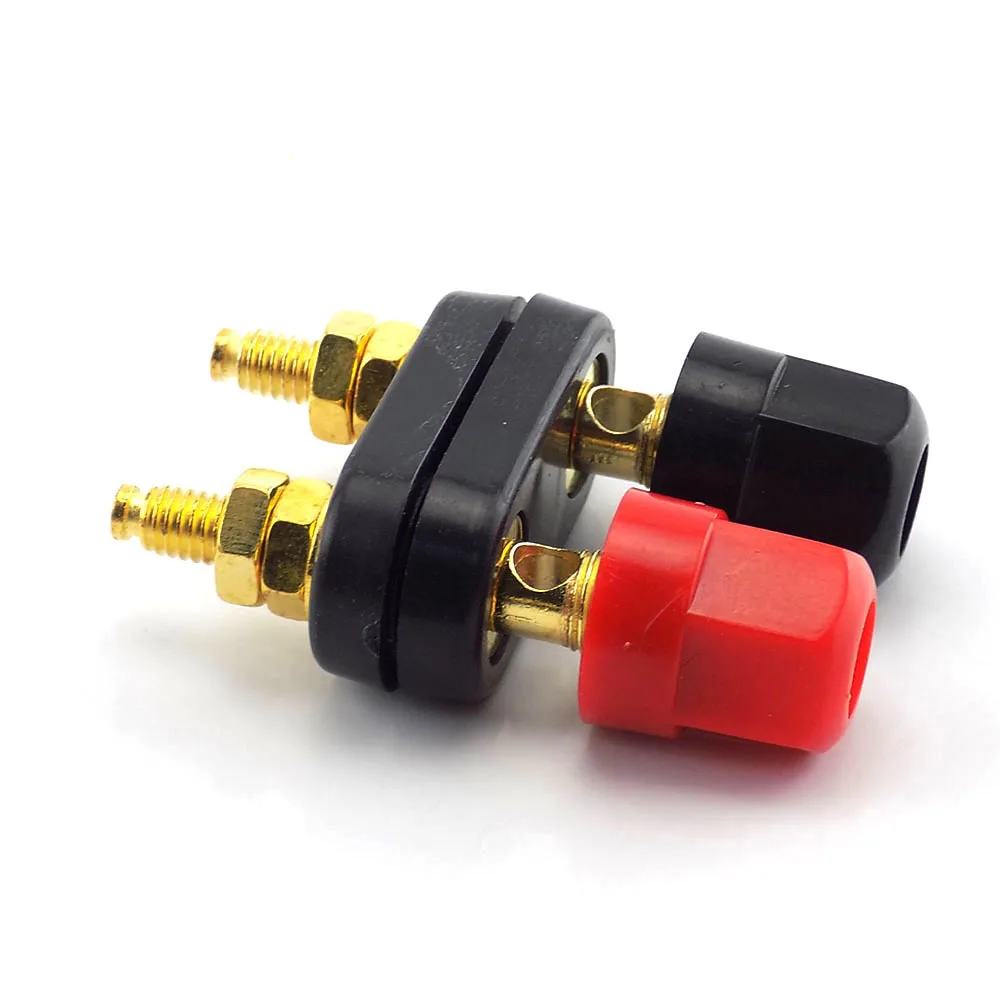 5pcs Banana Plugs Couple Terminals Plug Dual 4mm Jack Socket Binding Post Red Black Connector Amplifier Speaker DIY Connectors