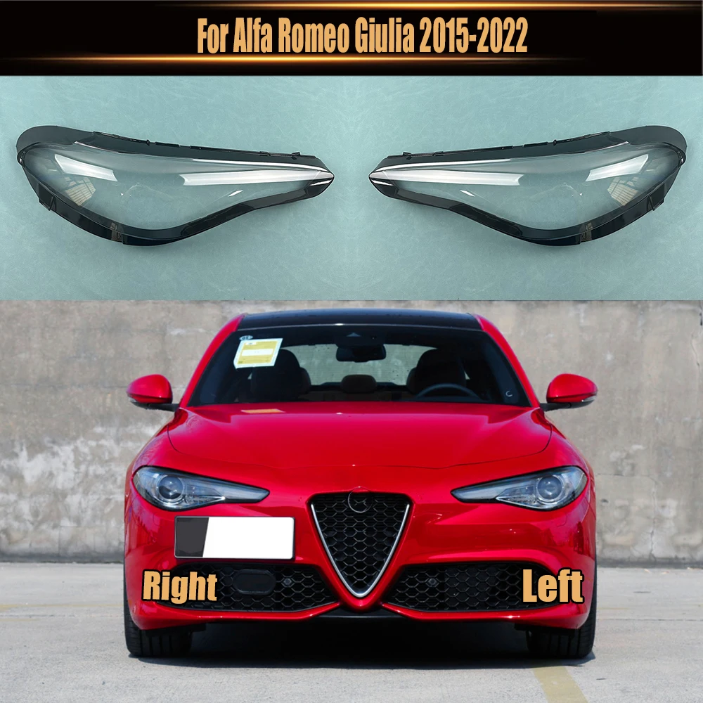 For Alfa Romeo Giulia 2015-2022 Car Front Headlight Cover Auto Headlamp Lampshade Lampcover Head Lamp light glass Lens Shell