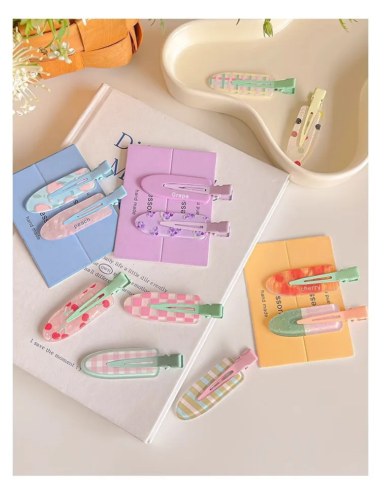 

5pcs Cute Floral Print Acrylic Hairpins Seamless Professional Hair Styling Clips for Women And Girls Makeup Headwear Accessory