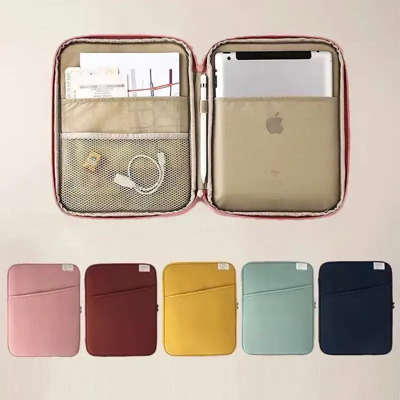 Borsa per laptop di grande capacità alla moda con cerniera da lavoro semplice valigetta da donna in tela borsa coreana per tablet computer mouse penna USB