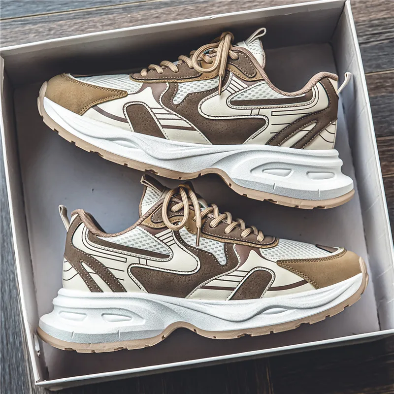 Chunky Sneakers Summer new breathable lightweight casual Men's outdoor anti slip running shoes fashion student speed sports shoe