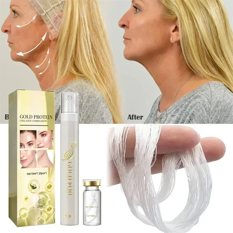 Absorbable No Needle Gold Protein Line Anti-wrinkle Face Filler Lift Firming Collagen Thread Anti-Aging Skin Care