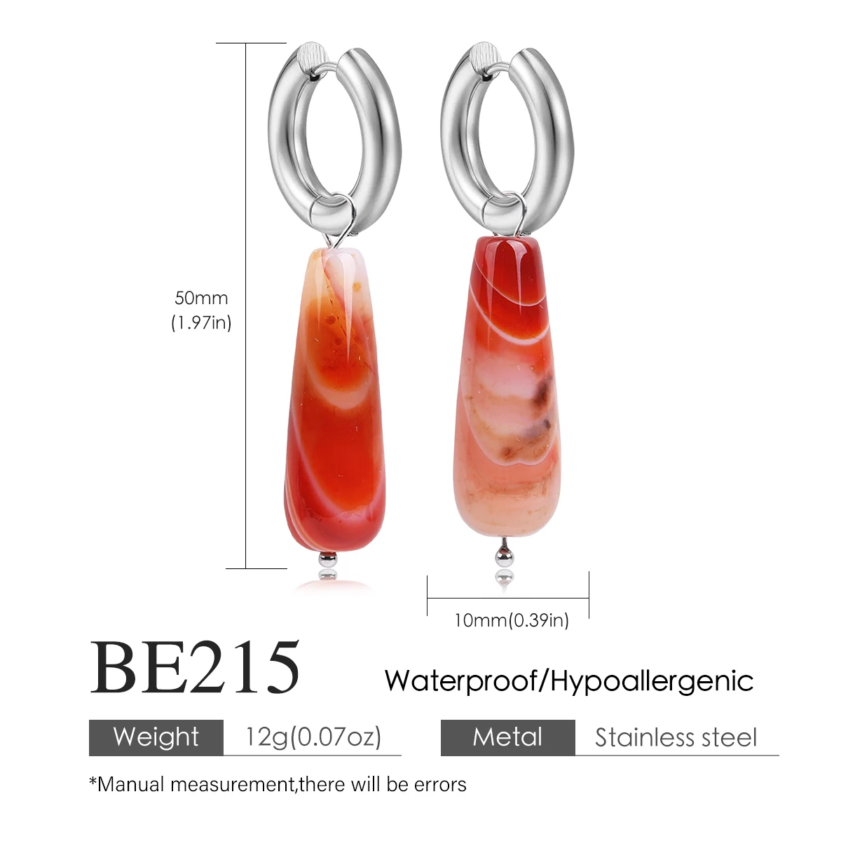 10 * 30mm stainless steel ring long water droplet silver earrings for women's new trend 2026 friend gift