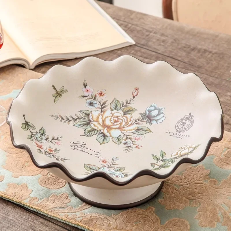 

Household living room fruit plate ceramic creative European luxury fruit plate American coffee table ornament modern fruit simpl