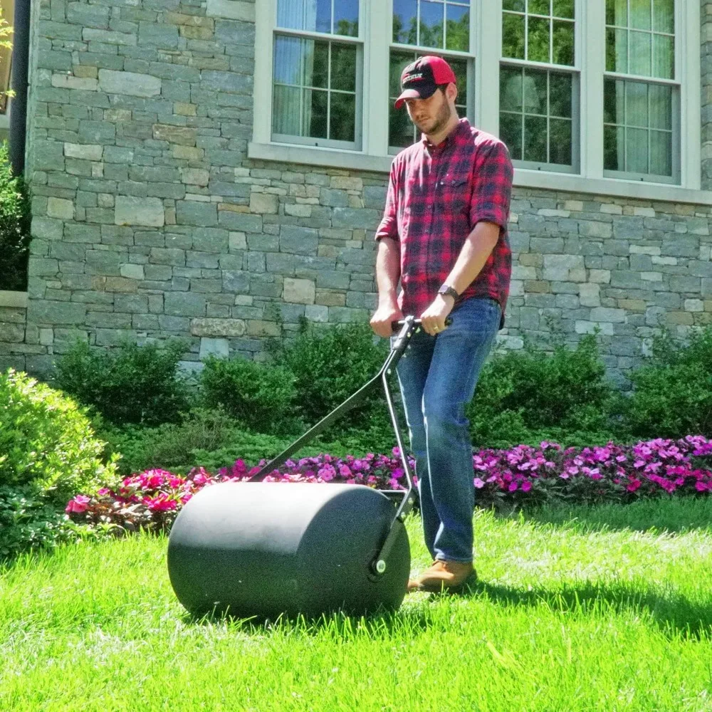 270-Pound Capacity Push or Tow Poly Lawn Roller with Easy-Turn Plug, 18x24