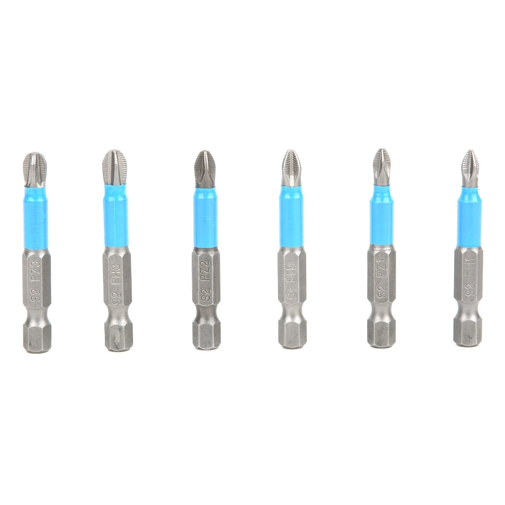 12pcs set 50mm Non-Slip Magnetic Cross Screwdriver Bits 1/4 Inch Hex Shank S2 Alloy Steel