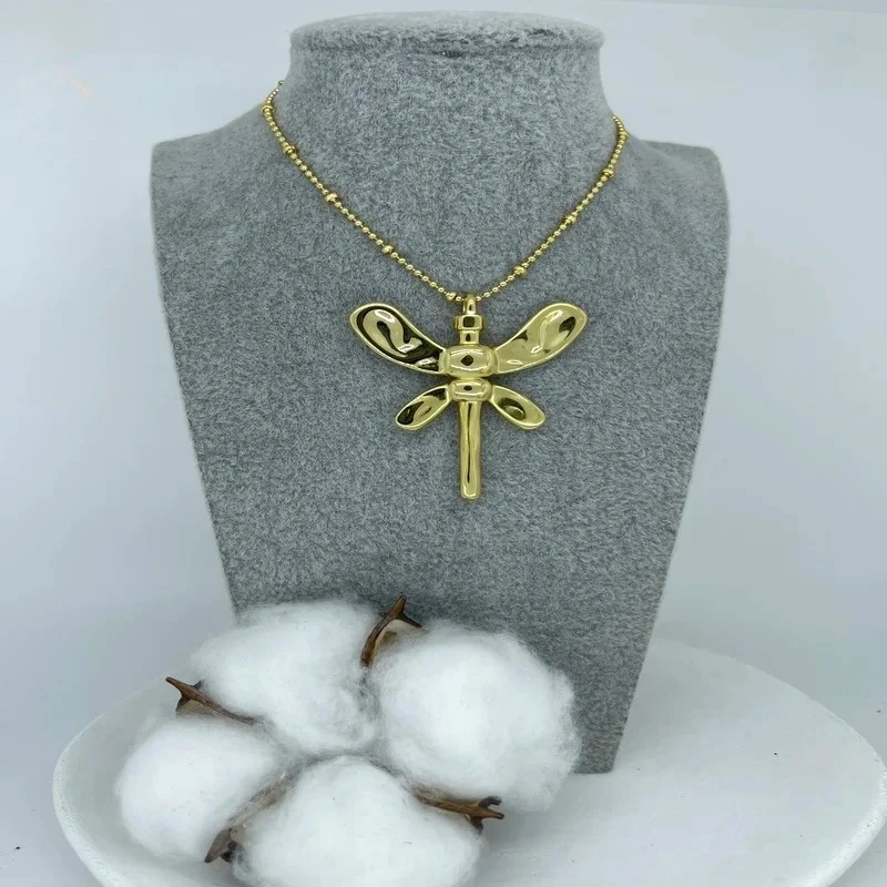

Изысканное и тонкое креативное дизайнерское золотое колье с изображением стрекозы, женские аксессуары, подарки-сюрпризы для друзей