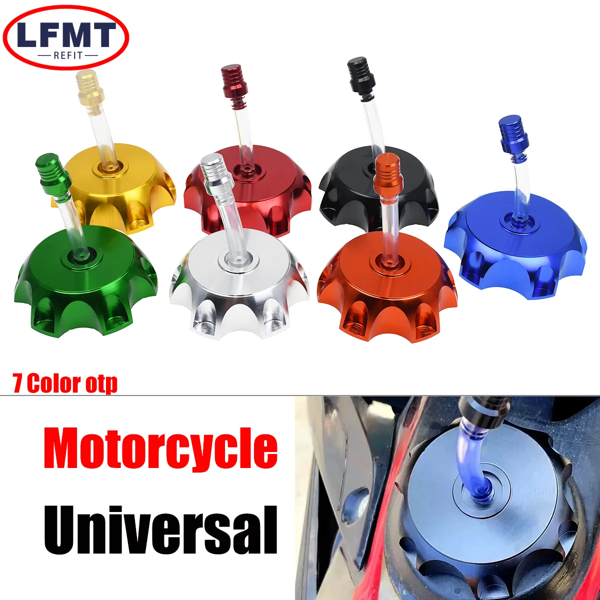 Motorcycle aluminum Gas Fuel Tank Cap Cover For Kayo Bse Chinese CRF TTR KLX 50-190cc ATV Dirt Pit Bike Universal Breather Vent