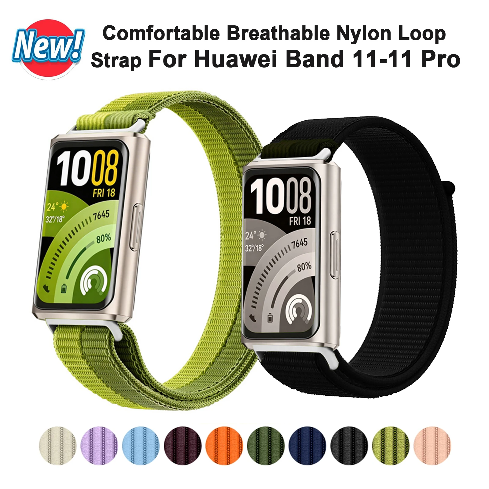 Nylon Loop Strap for Huawei Watch 11/11Pro Braided Comfortable Breathable Band for Huawei Band 11/11Pro NFC Bracelet Accessories