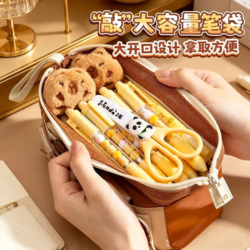 Cute Drawstring Case, Large Capacity, Niche Design, Pencil For Junior School Girls, High Aesthetic Value, Ins-Style, Playful