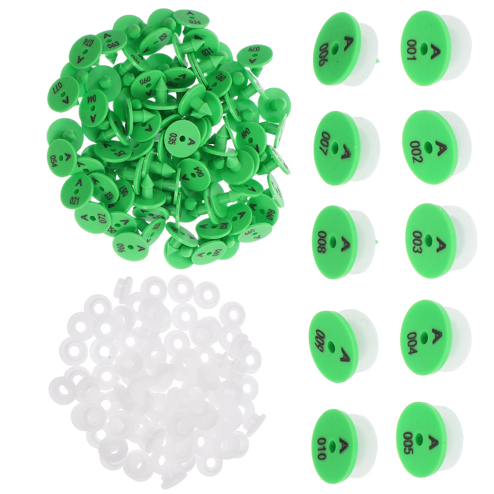 

100Pcs Numbered Rabbit Ear Tags Strong Impact Resistant for Small Animals Identification Ear Markers Farm Livestock Management