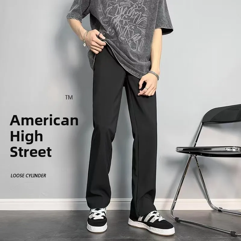 

Повседневные мужские брюки American Vibe High Street, прямые расклешенные брюки CleanFit, осенний костюм, длинные брюки длиной до пола