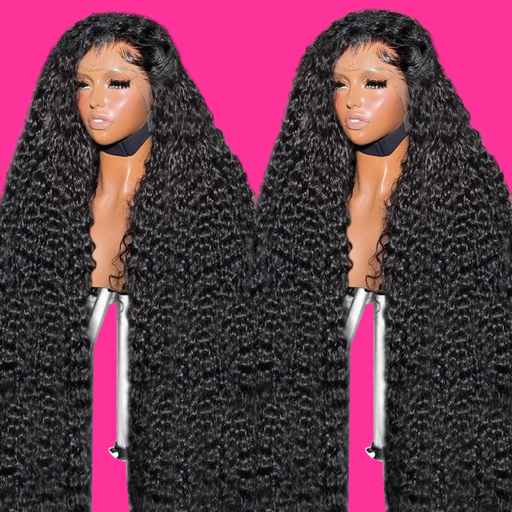 40 42Inch Deep Wave Frontal Wig Full13x4 13x6 HD Lace Frontal Human Hair Wig Water Curly Human Hair Lace Frontal Wigs For Women