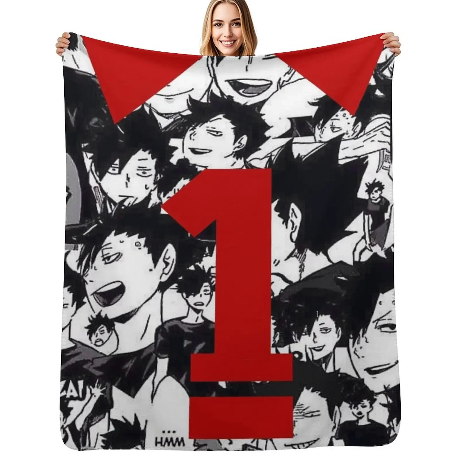 

kuroo jersey collage Throw Blanket Flannels Retros Luxury Throw Cute Blanket