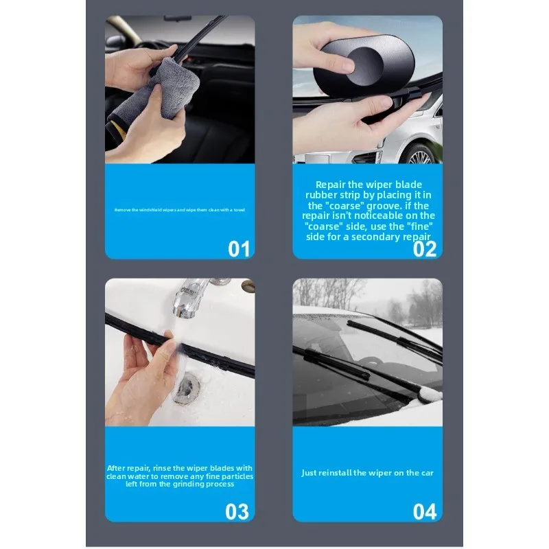 Car wiper restorer, rubber strip refurbishment repair tool, wiper cleaning supplies