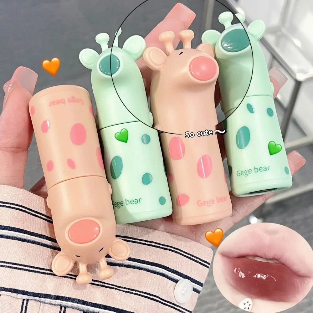 Long Lasting Lip Gloss Glossy Nourishing Non-Sticky Cup Moisturizing Lip Tinted Cute Deer Dry Lip Care Lip Mud Makeup Tool