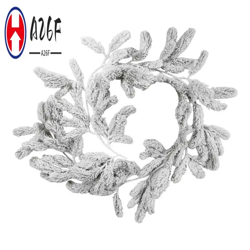 

A26F-Длинные искусственные снежные сосновые ветки, рождественская гирлянда со снежными украшениями, снежные венки для входной двери из сосны