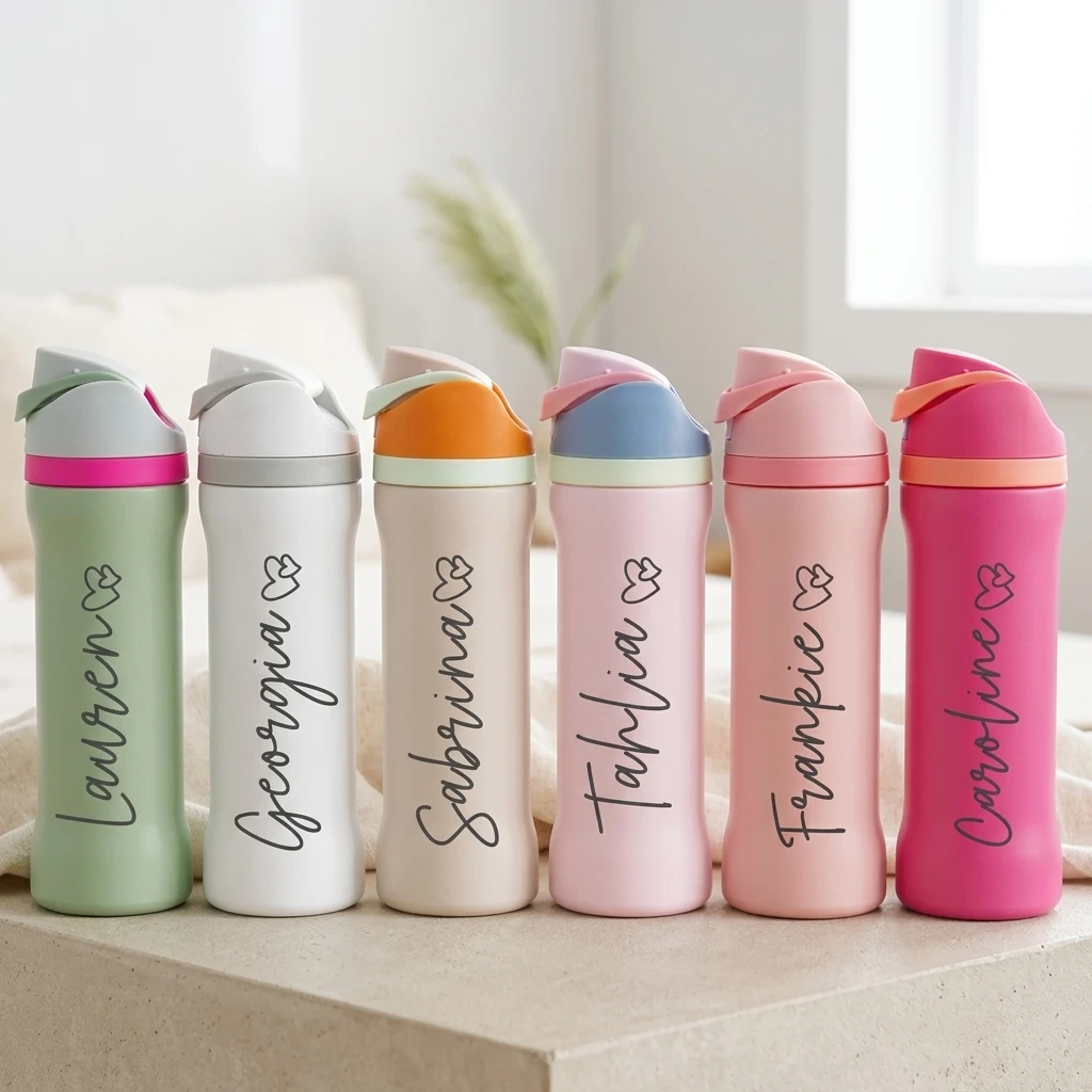 Yoga Fitness Name - زجاجة مياه معزولة حراريًا بتصميم مخصص،