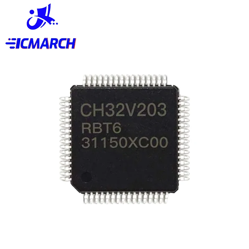 5PCS/10PCS CH32V203RBT6 CH32V203 LQFP-64 32V203RBT6 LQFP64 Microcontroller New Good Quality