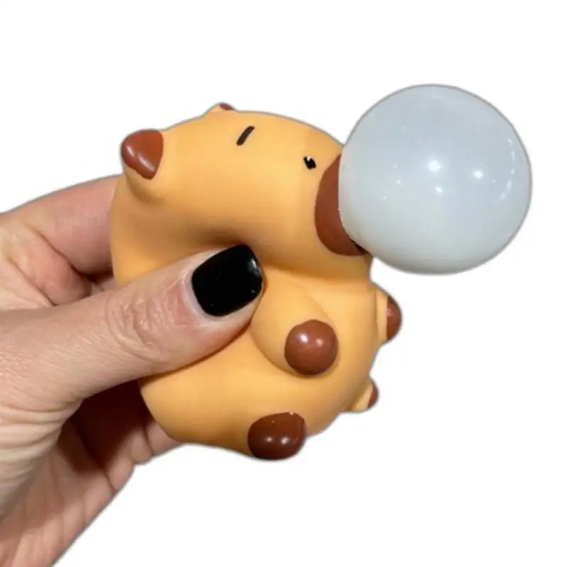 Juguete de PVC con Forma de Capibara, Divertido, para Apretar, con Burbujas, Bola Antiestrés Sensorial, Juguetes Pequeños para Apretar, para Niños, Niñas y Adultos