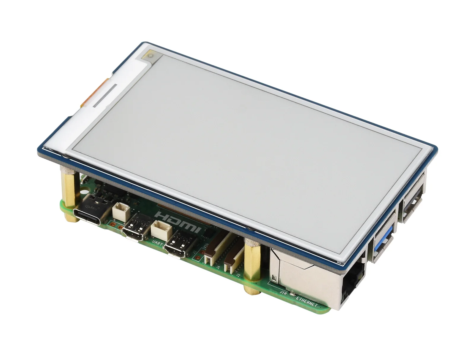 Tela de papel eletrônico de 3,7 polegadas (G), display de tinta eletrônica, 416 × 240 pixels, vermelho/amarelo/preto/branco, interface SPI, padrão Raspberry Pi 40PIN