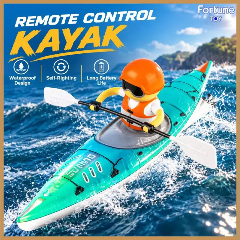 In Stock Remote Control Kayak Boat Waterproof Racing Rc Paddle Ship Dual Mode Control Balance Toy Gift For Kids Water Game