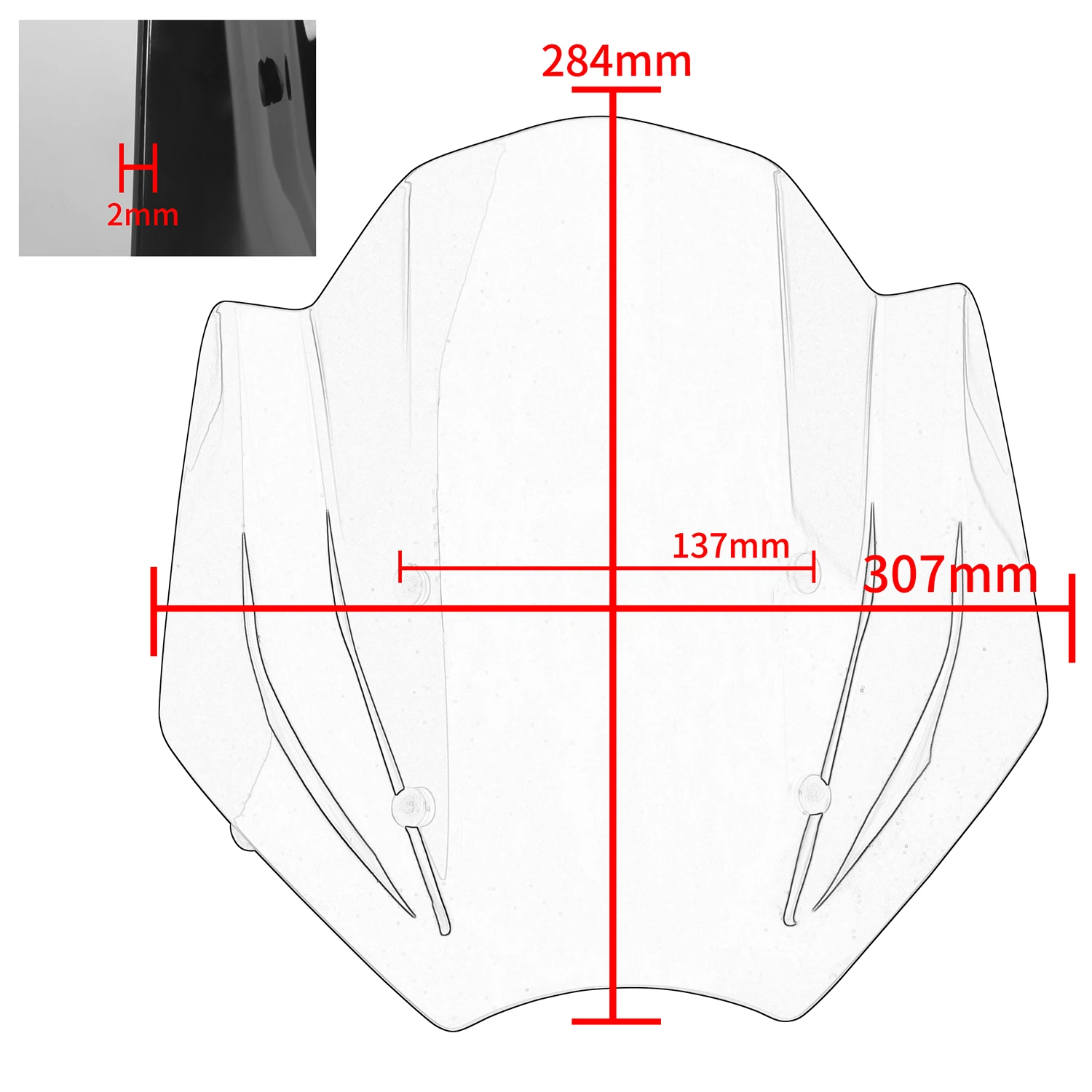 WOLFLINE Windshield WindScreen for Triumph Trident 660 2021-2023 Air Flow Wind Deflector with Bracket Reduce Wind Turbulence