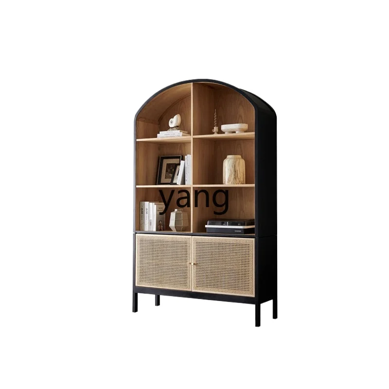 

LMM Vintage Solid Wood Bookcase Silent Style Living Room Wall Storage Rack Floor-Standing Rack