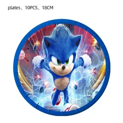 Cartoon Sonic Theme Birthday Party Decorations Disposable Tableware Set Paper Cup Plate Tablecloths Ballons Baby Shower Supplies