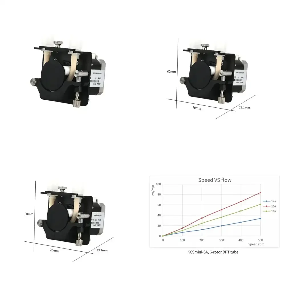 KCSmini Low Flow Peristaltic Pump for Kamoer 0.01ml to 155ml min 24V Stepper Motor High Precision Fluid Transfer Dosing Pump