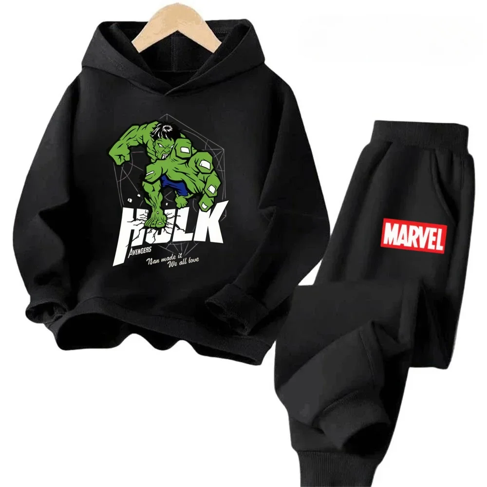 

Marvel Print Children Hooded Tracksuit 2PCS Long Sleeve Sweatshirt Pants Casual Warm Boys Girls Outfit Set 2026