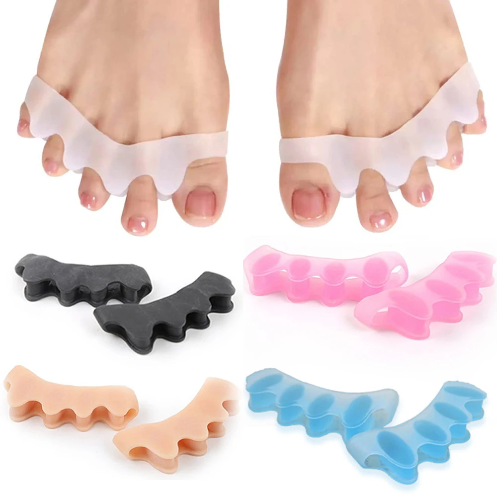 2pcs=1pair Toe Separator Feet Care Protector Silicone Toe Orthopedic Products Bunion Corrector Hallux Valgus Pedicure Tools