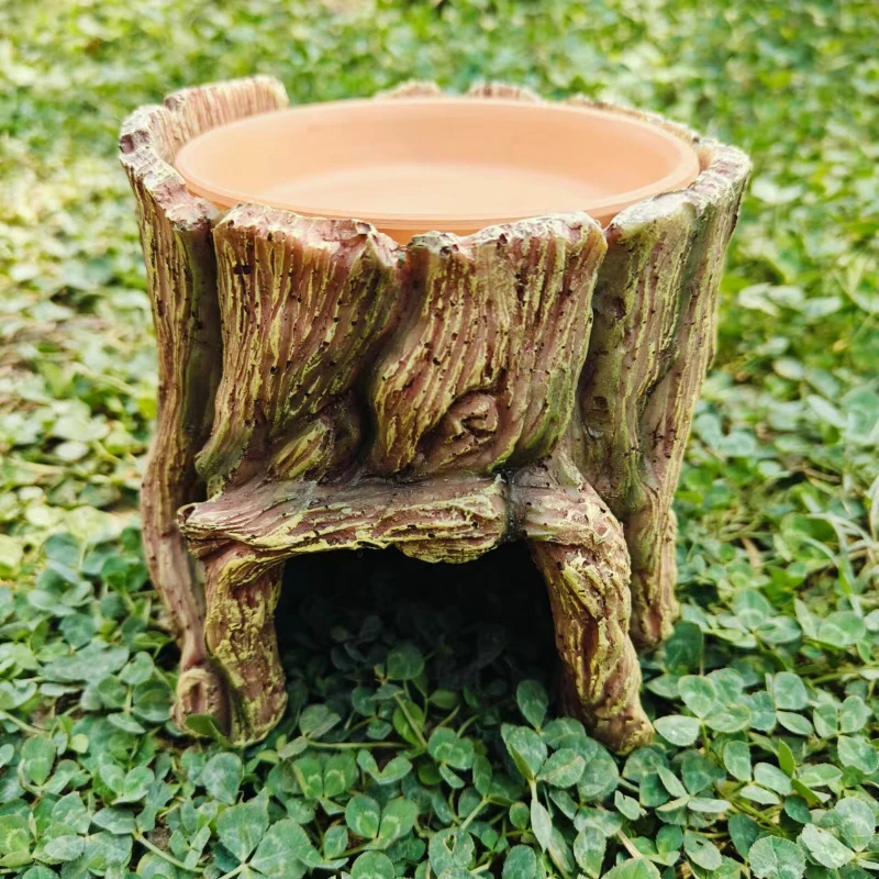 

Garden Tree Stump Ornaments Home Garden Pet Lizard Nest Design and Decoration Ornaments Garden Resin Handicrafts