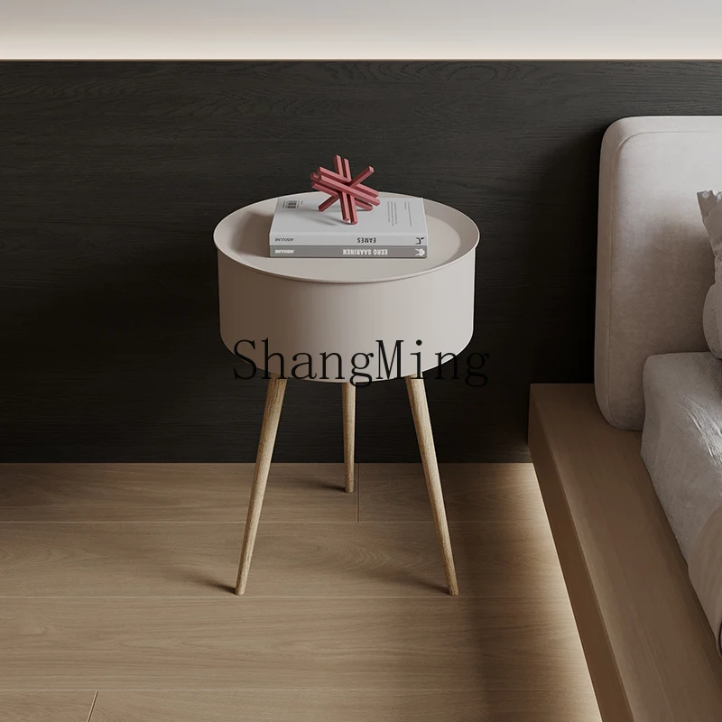 

CL wrought iron cream wind bedside table simple modern storage bedroom creative light luxury bedside table