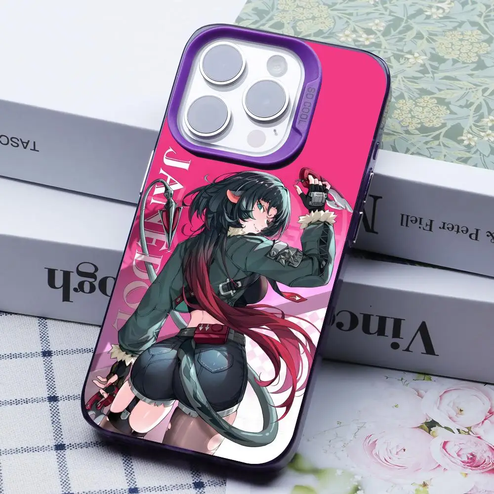 حافظة لهاتف آيفون 17 16 15 14 13 12 11 X XR XS 8 7 Pro Max Plus غطاء أرجواني شفاف #4