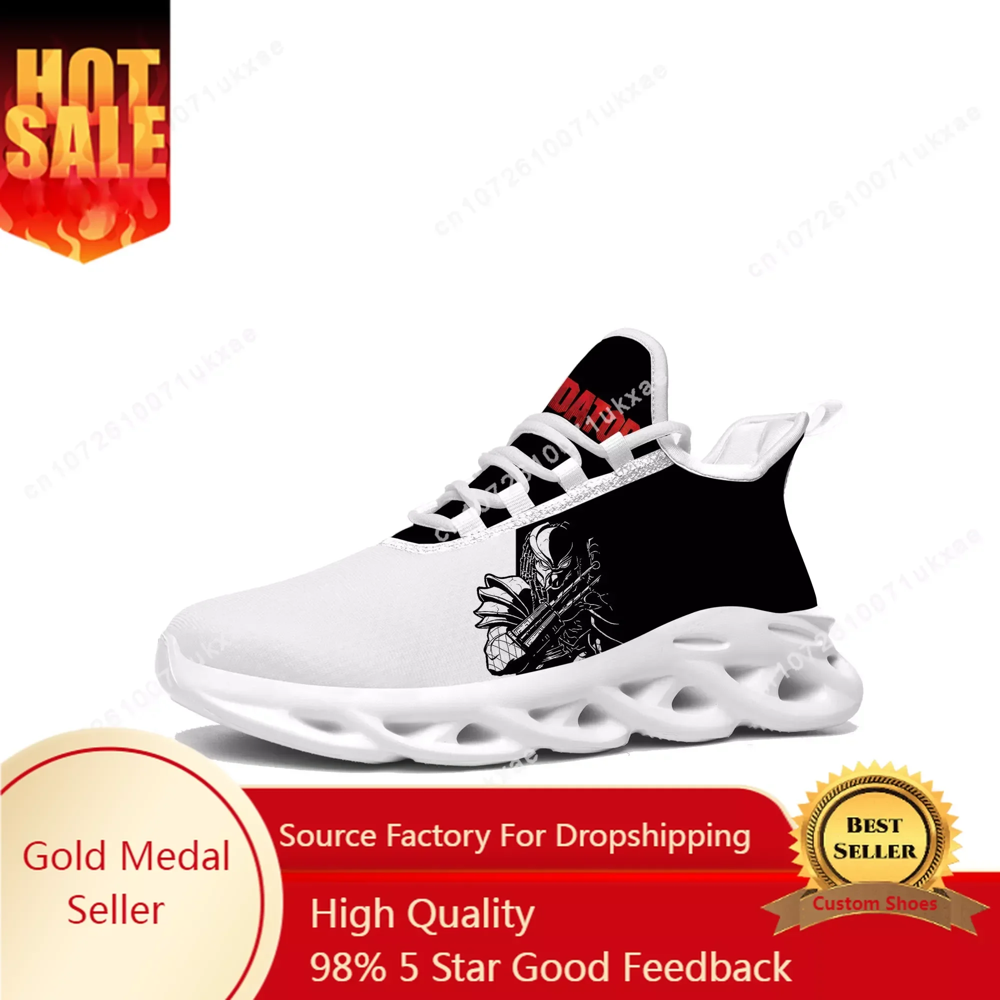 The Predator Alien Movie Flats Sneakers Mens Womens Sports Shoes High Quality Sneaker Lace Up Mesh Footwear custom made Shoe